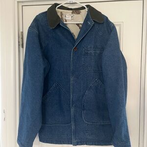 Vintage L.L. Bean Blue Denim Hunting Chore Jacket Size Large